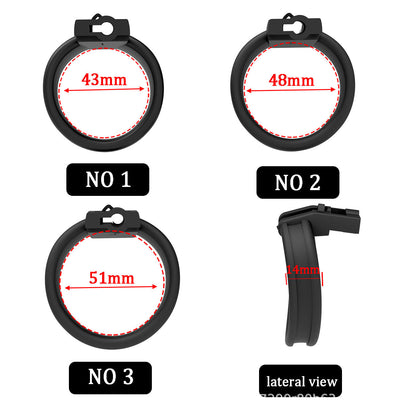 Dual-key ABS Chastity Cage Set with 3 Rings