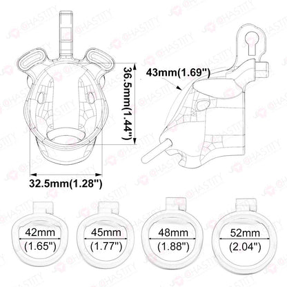 Ox Head Penis Leash Chastity Cage