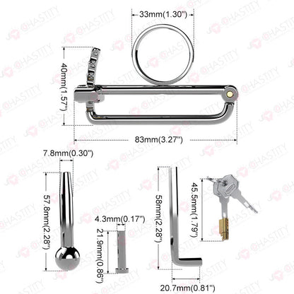 Adjustable PA Chastity With Urethral Plug