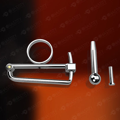 Adjustable PA Chastity With Urethral Plug