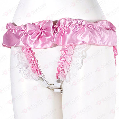 Pink Sissy Panties For Chastity Cage