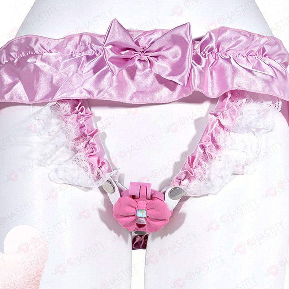 Pink Sissy Panties For Chastity Cage