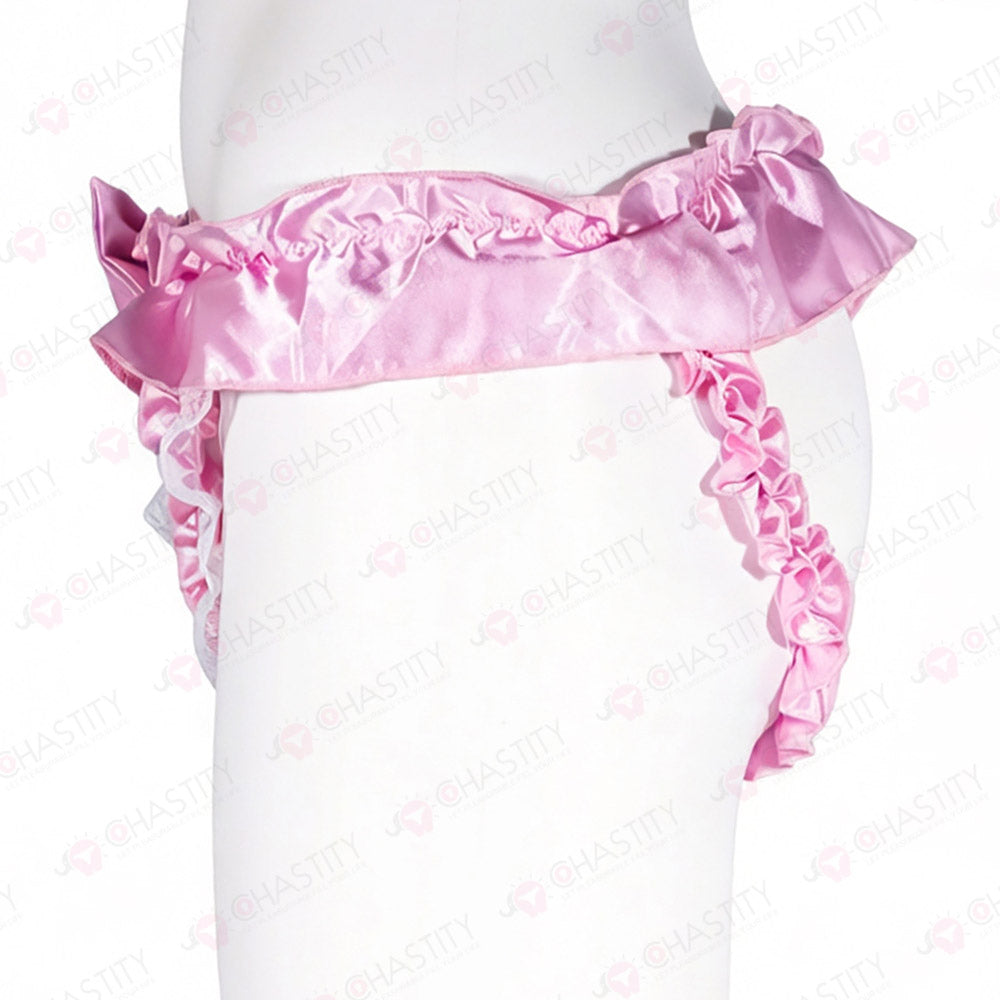 Pink Sissy Panties For Chastity Cage