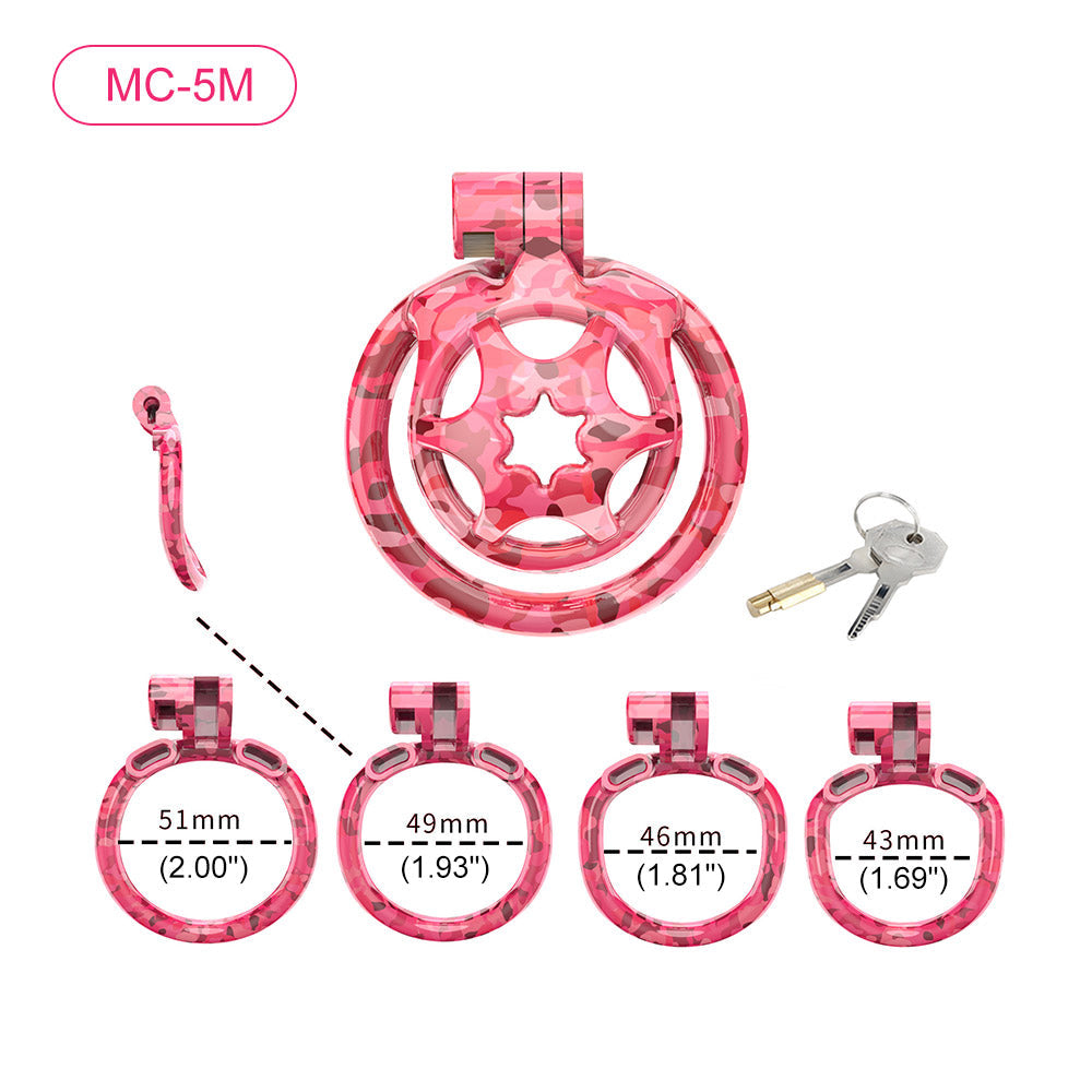 Pink Camouflage Chastity Cage
