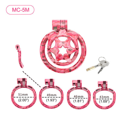 Pink Camouflage Chastity Cage