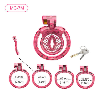 Pink Camouflage Chastity Cage