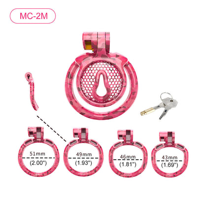 Pink Camouflage Chastity Cage