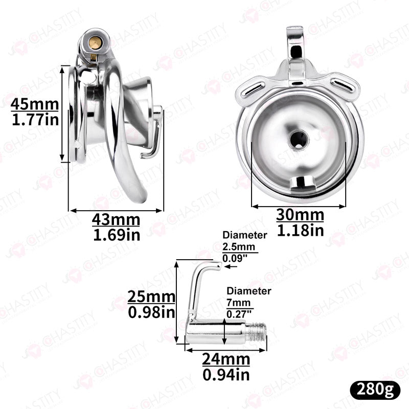Inverted Prince Albert Piercing Chastity Lock