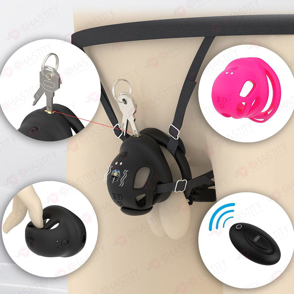 Remote-Controlled Vibrating Penis Cage
