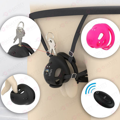 Remote-Controlled Vibrating Penis Cage