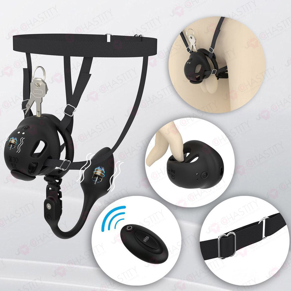 Remote-Controlled Vibrating Penis Cage