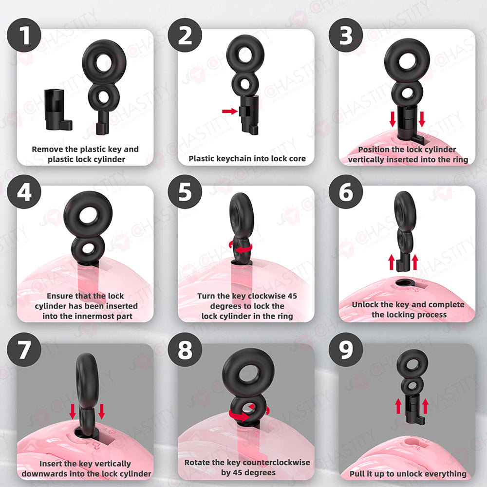 Removable Head Free-assembly Chastity Cage