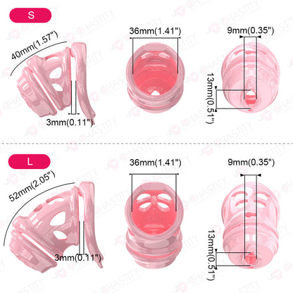 Removable Head Free-assembly Chastity Cage