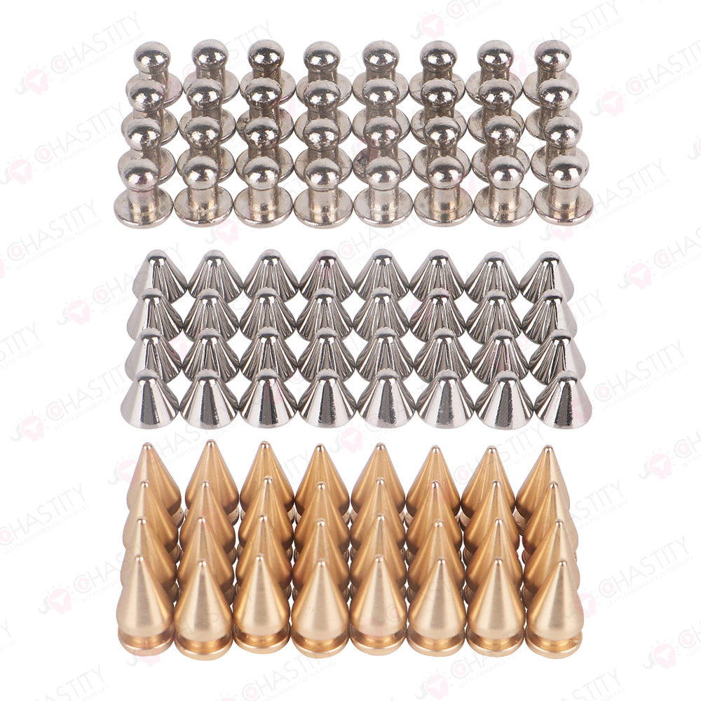 Riveted Forced-Upright Leather Chastity Pants (Chastity Cage Support)