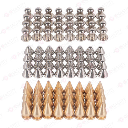 Riveted Forced-Upright Leather Chastity Pants (Chastity Cage Support)