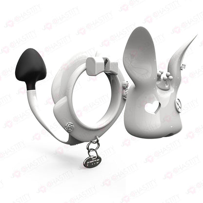 Rogue Rabbit Chastity Cage With Tail Anal Plug