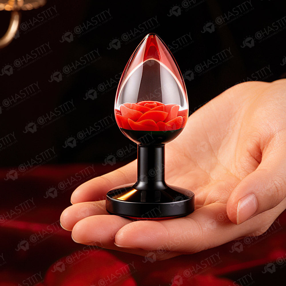 Transparent Rose Butt Plug