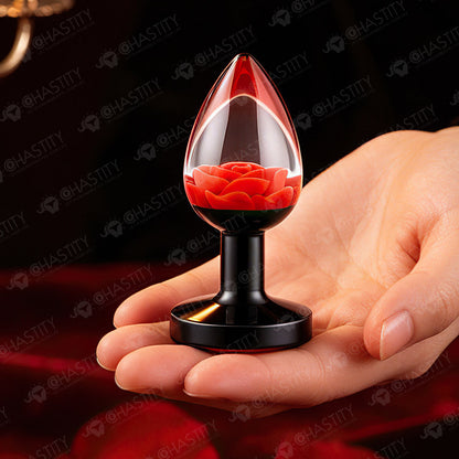 Transparent Rose Butt Plug