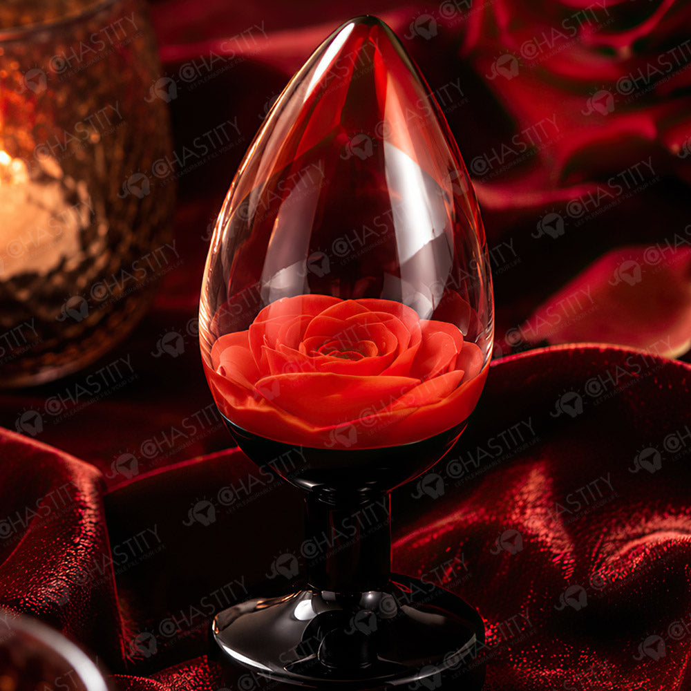 Transparent Rose Butt Plug