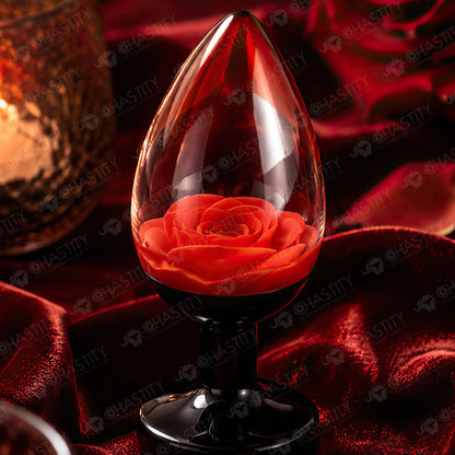 Transparent Rose Butt Plug