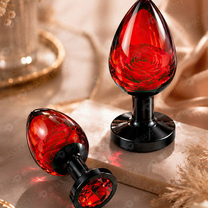 Transparent Rose Butt Plug