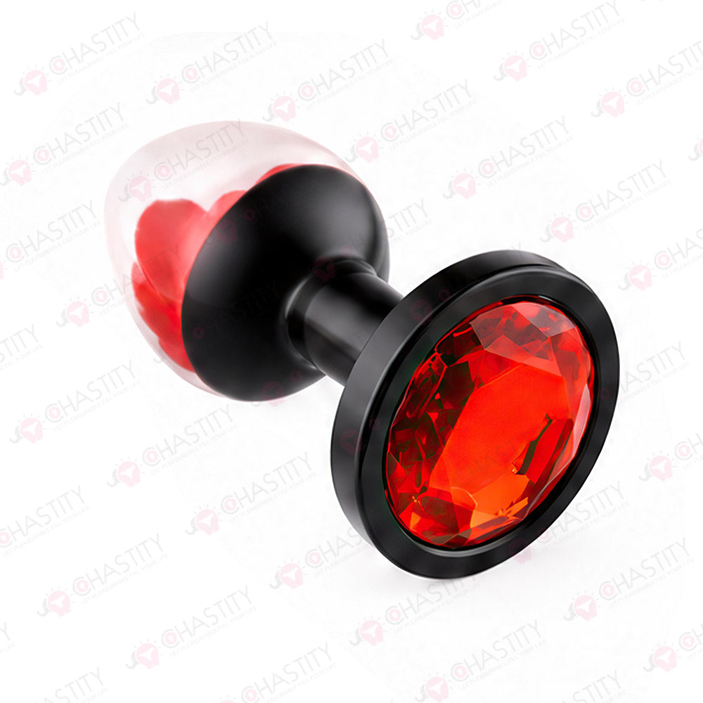 Transparent Rose Butt Plug
