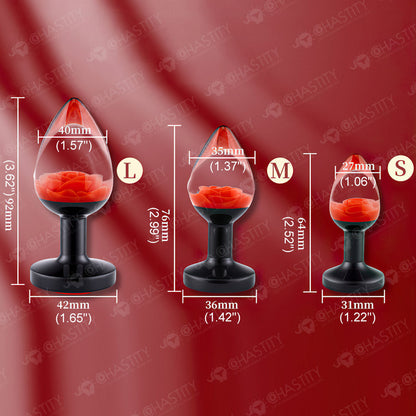 Transparent Rose Butt Plug