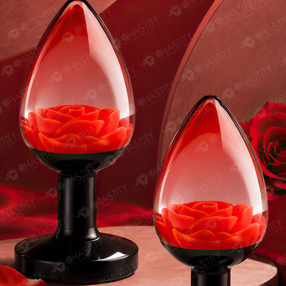 Transparent Rose Butt Plug