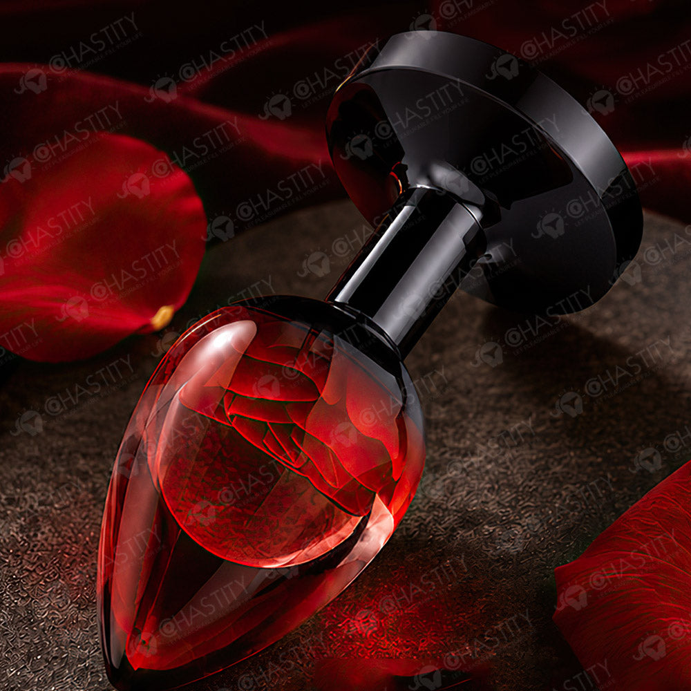 Transparent Rose Butt Plug