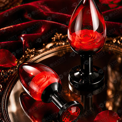 Transparent Rose Butt Plug