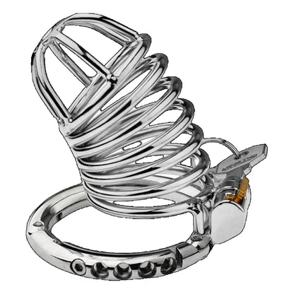 Adjustable Clasp Chastity Cage Metal Male Cock Cage Penis Ring BDSM Penis Bondage Erotic Adult Sex Toys for Men Breathable Lock