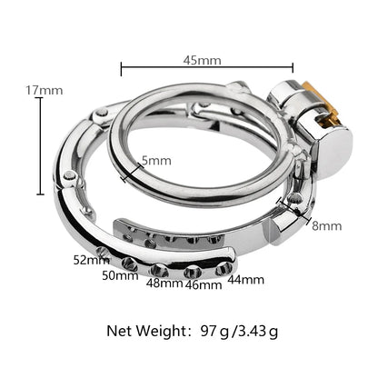 Adjustable Clasp Chastity Cage Metal Male Cock Cage Penis Ring BDSM Penis Bondage Erotic Adult Sex Toys for Men Breathable Lock