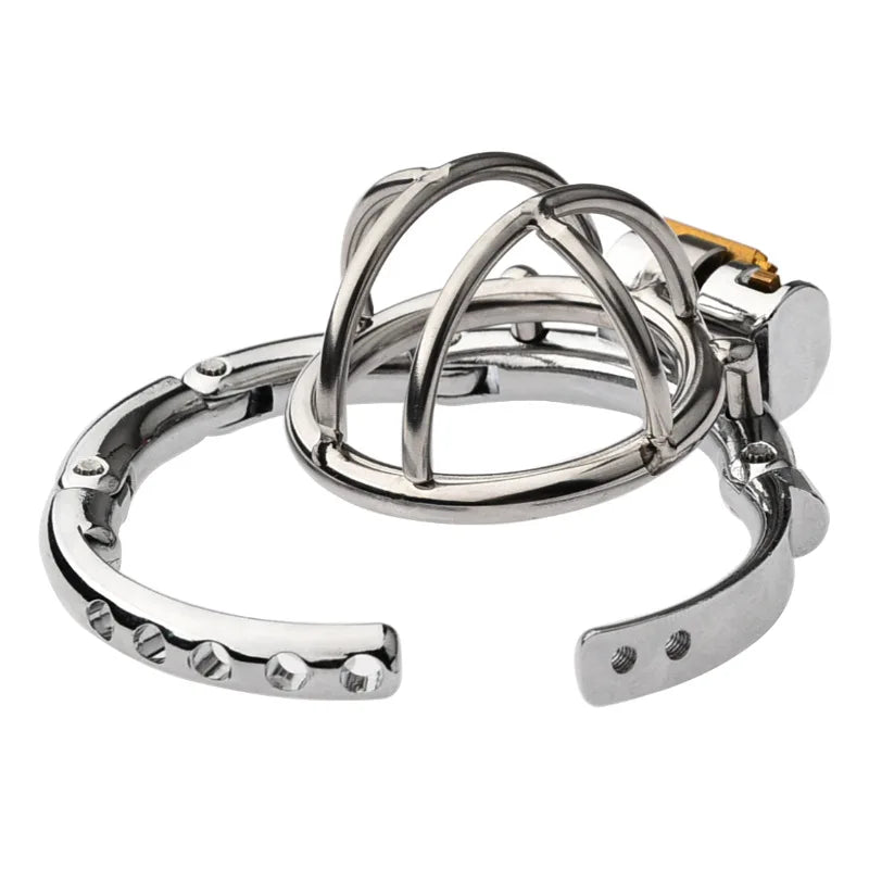 Adjustable Clasp Chastity Cage Metal Male Cock Cage Penis Ring BDSM Penis Bondage Erotic Adult Sex Toys for Men Breathable Lock