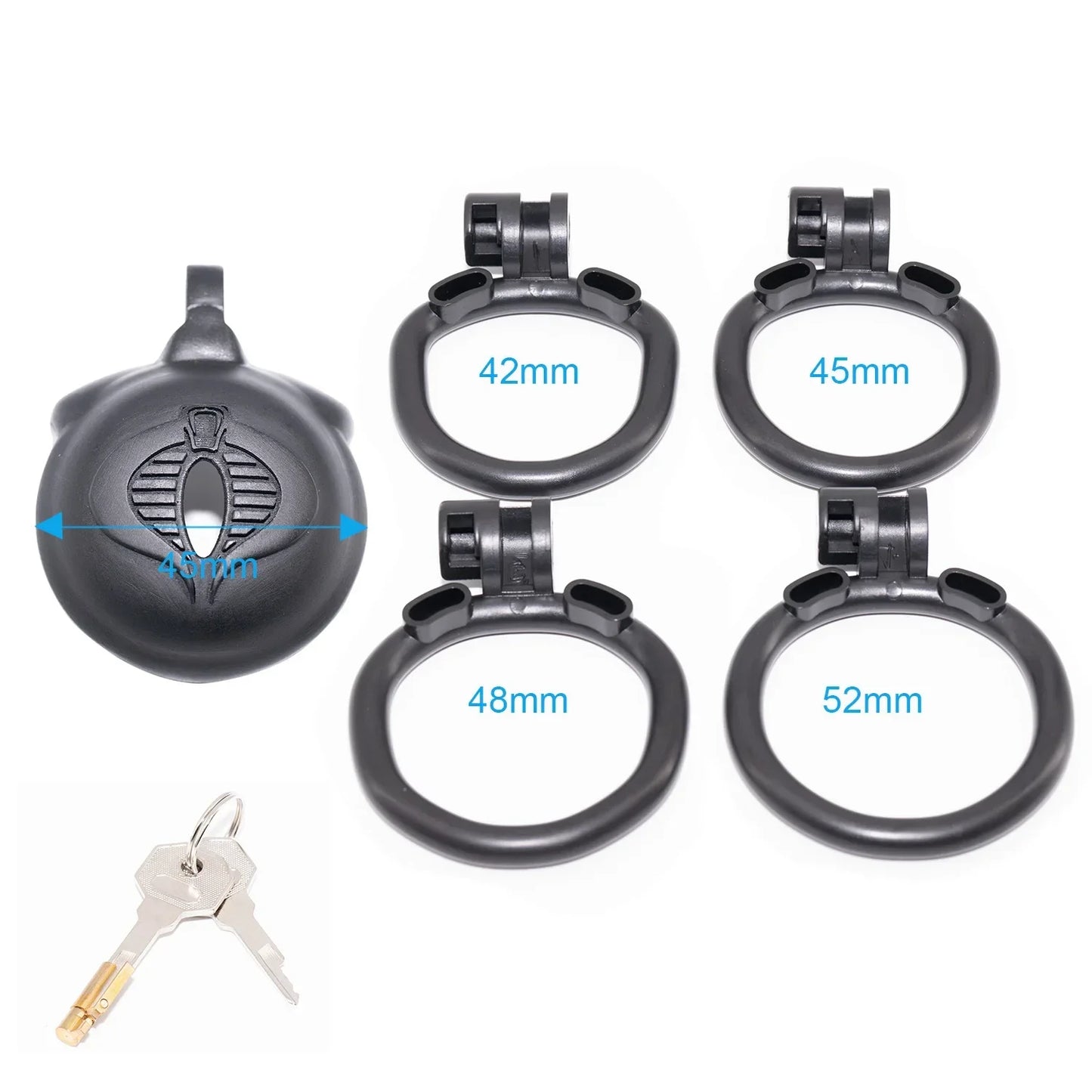 Mamba Chastity Cage Set with 4 Rings