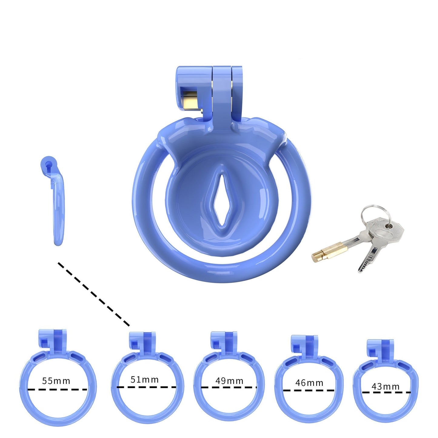 Ultra Small Negative Chastity Cage with 5 Size Rings