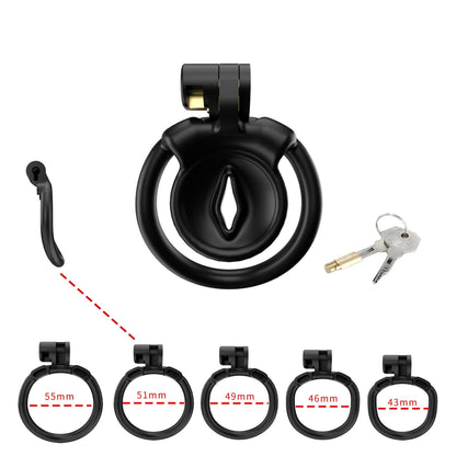 Ultra Small Negative Chastity Cage with 5 Size Rings