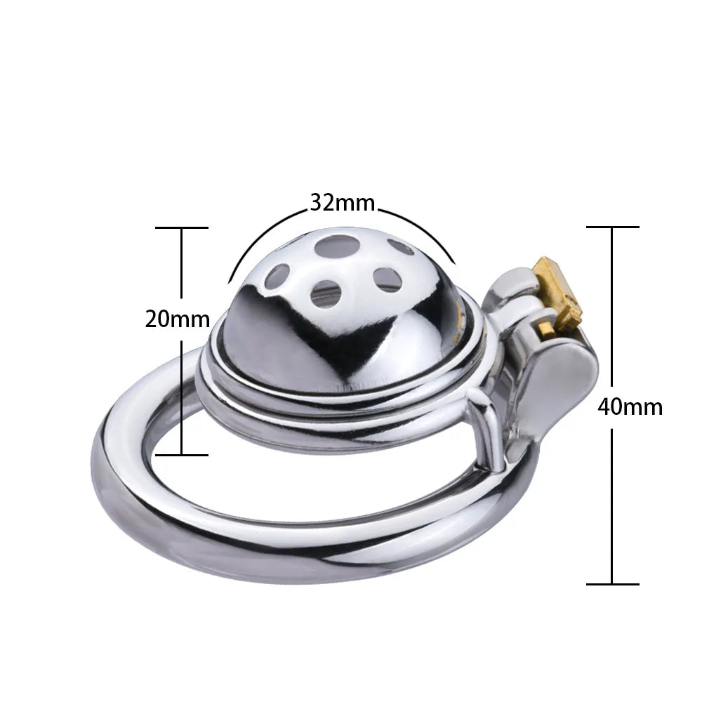Small Compact Chastity Cage with Detachable Metal Catheter