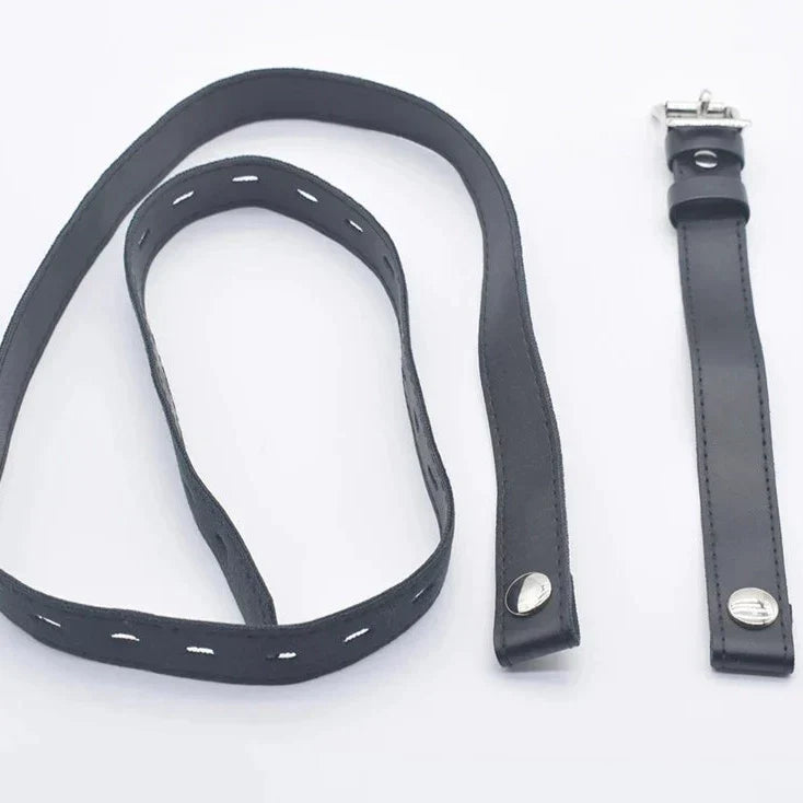 Small Flat Chastity Cage with Metal Catheter and PU Belt