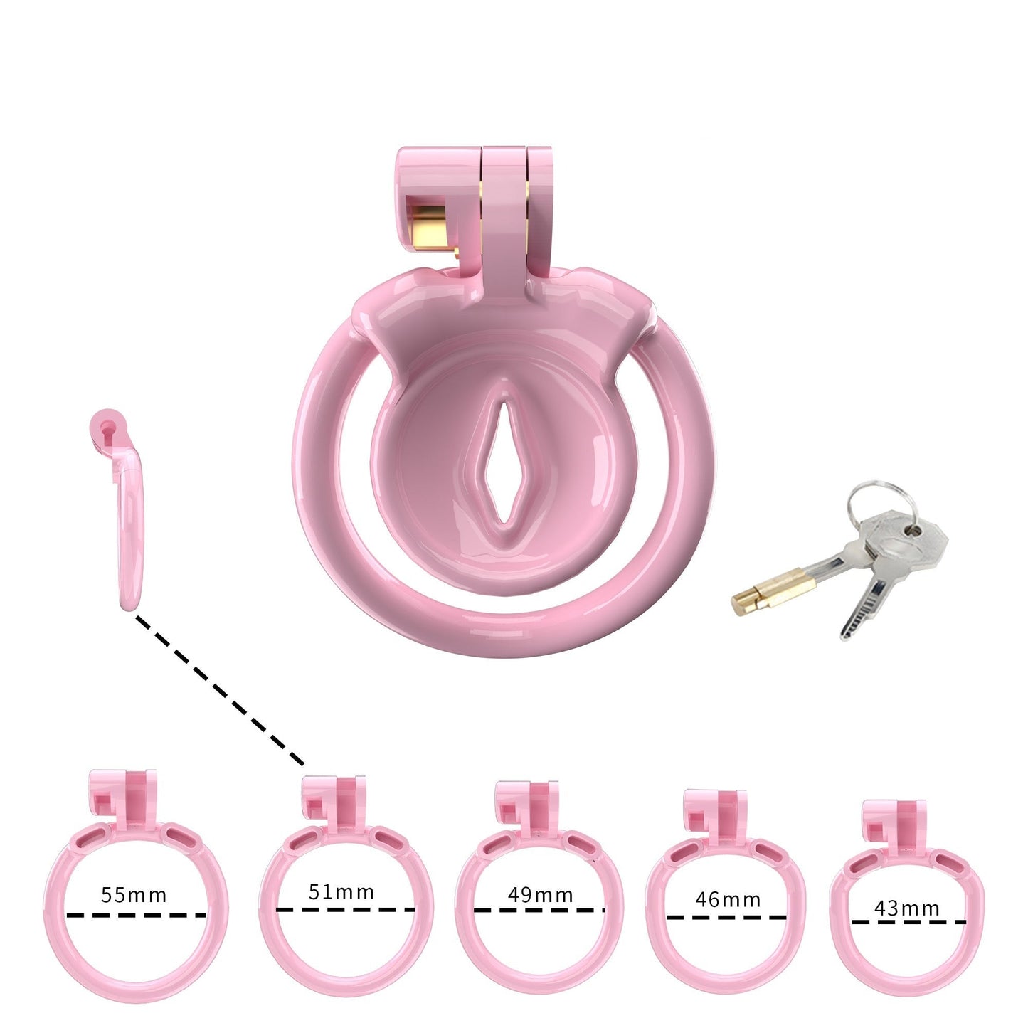 Ultra Small Negative Chastity Cage with 5 Size Rings