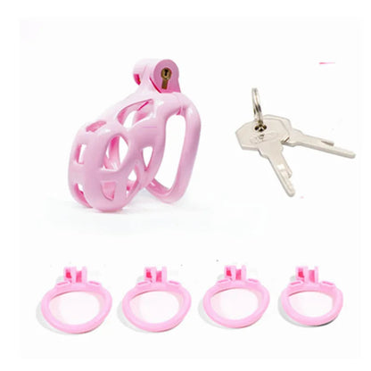 3D Printed Pink Chastity Cage For Sissy