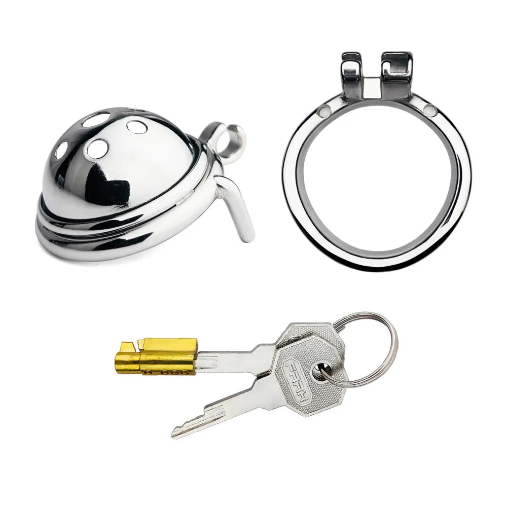 Small Compact Chastity Cage with Detachable Metal Catheter
