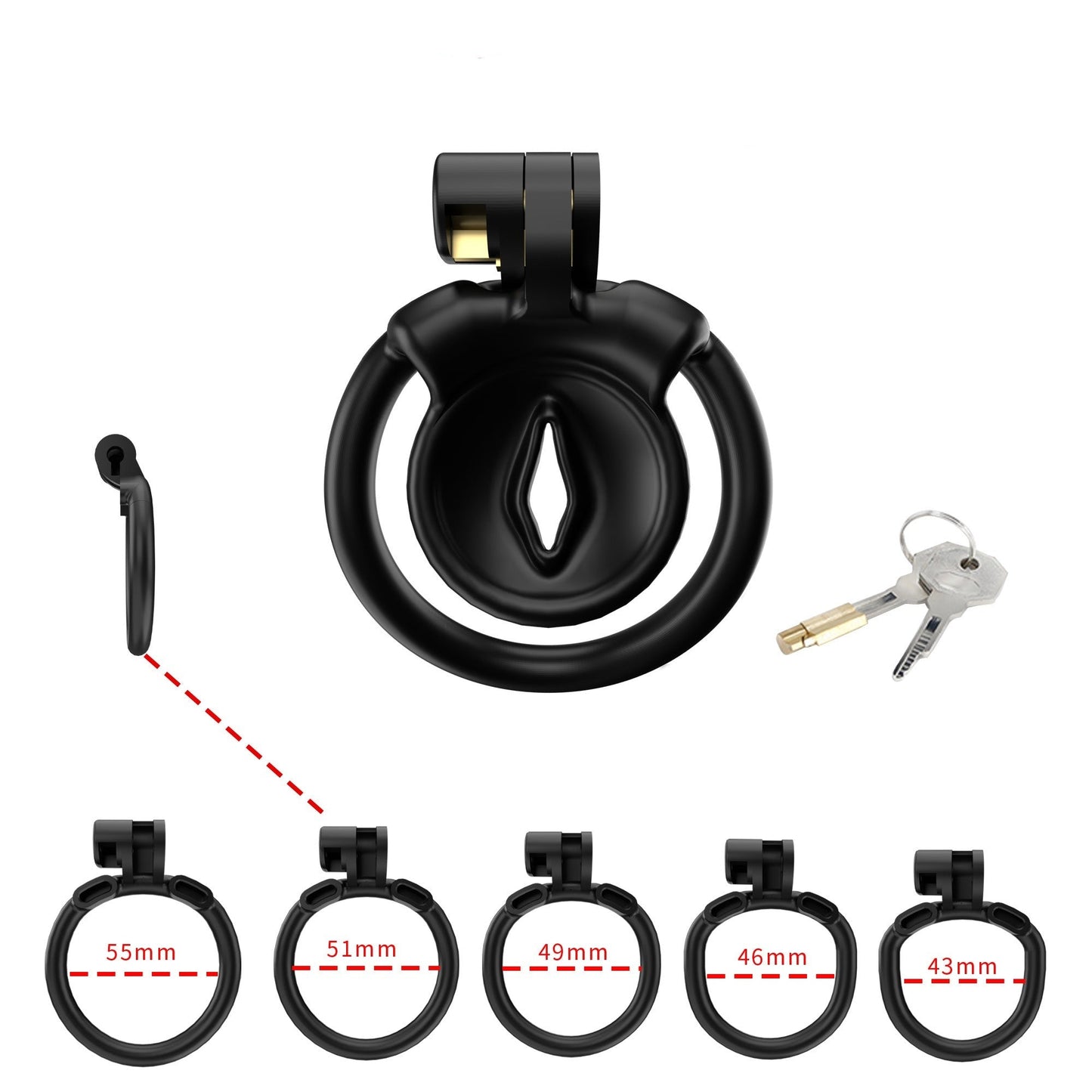 Ultra Small Negative Chastity Cage with 5 Size Rings