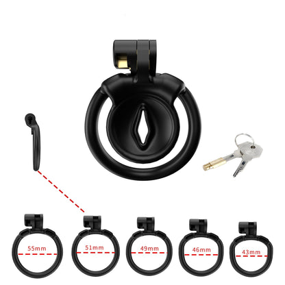 Ultra Small Negative Chastity Cage with 5 Size Rings
