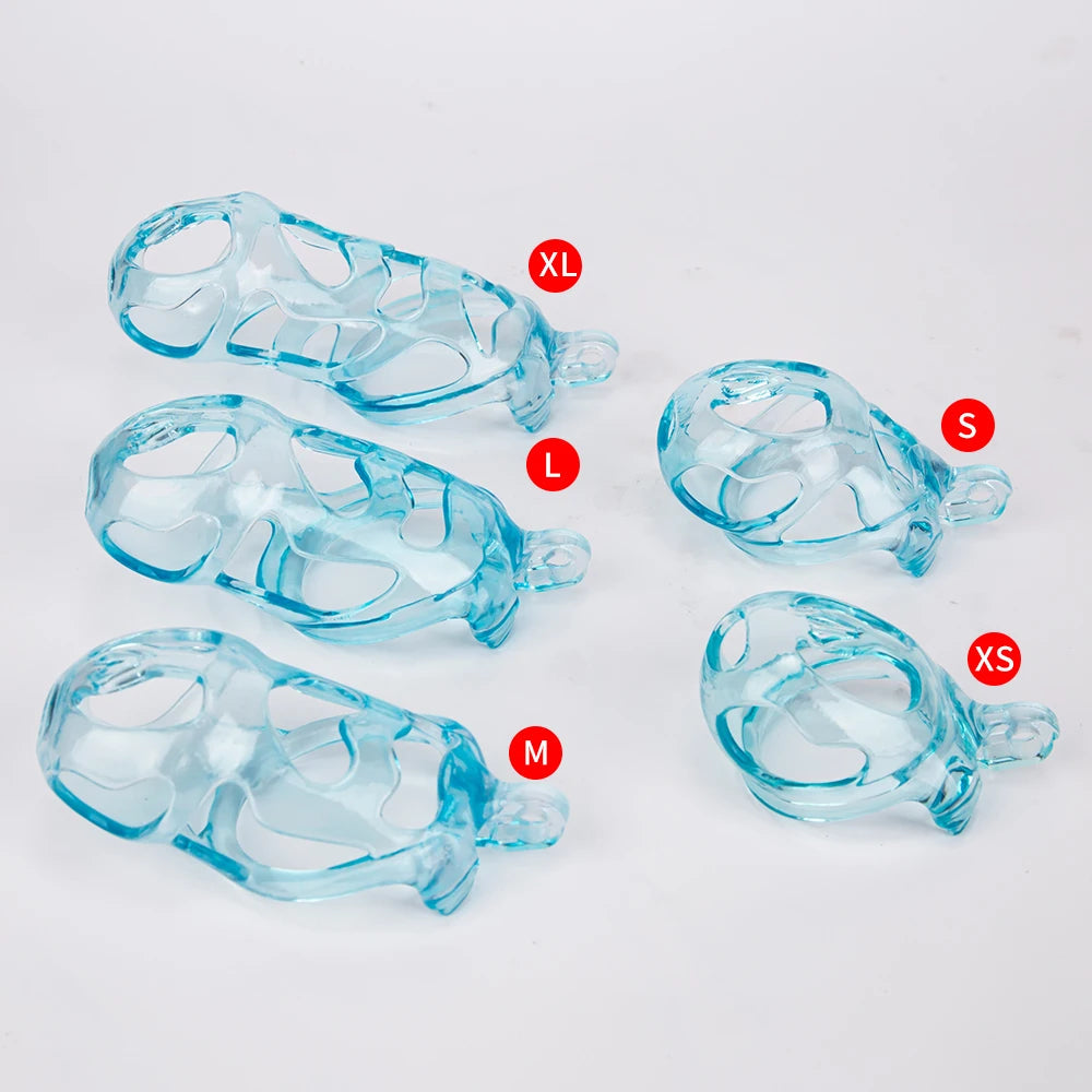 Blue 3D Printed Cobra Chastity Cage