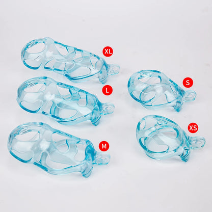 Blue 3D Printed Cobra Chastity Cage