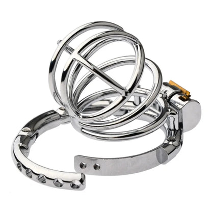 Adjustable Clasp Chastity Cage Metal Male Cock Cage Penis Ring BDSM Penis Bondage Erotic Adult Sex Toys for Men Breathable Lock