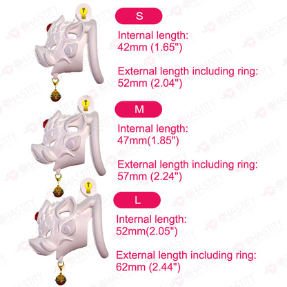 Savage Pig Chastity Cage (Red Agate & Bell )