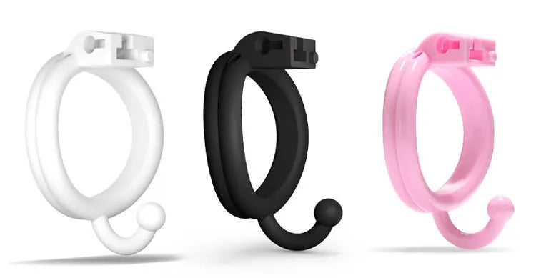 Resin Chastity Cage with 4 Penis Rings