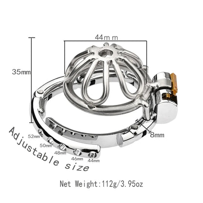 Adjustable Clasp Chastity Cage Metal Male Cock Cage Penis Ring BDSM Penis Bondage Erotic Adult Sex Toys for Men Breathable Lock