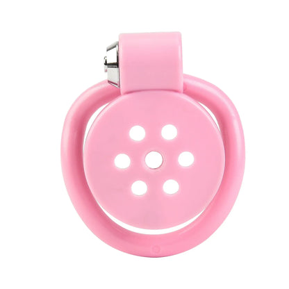 One-click Pink Flat Chasity Cage